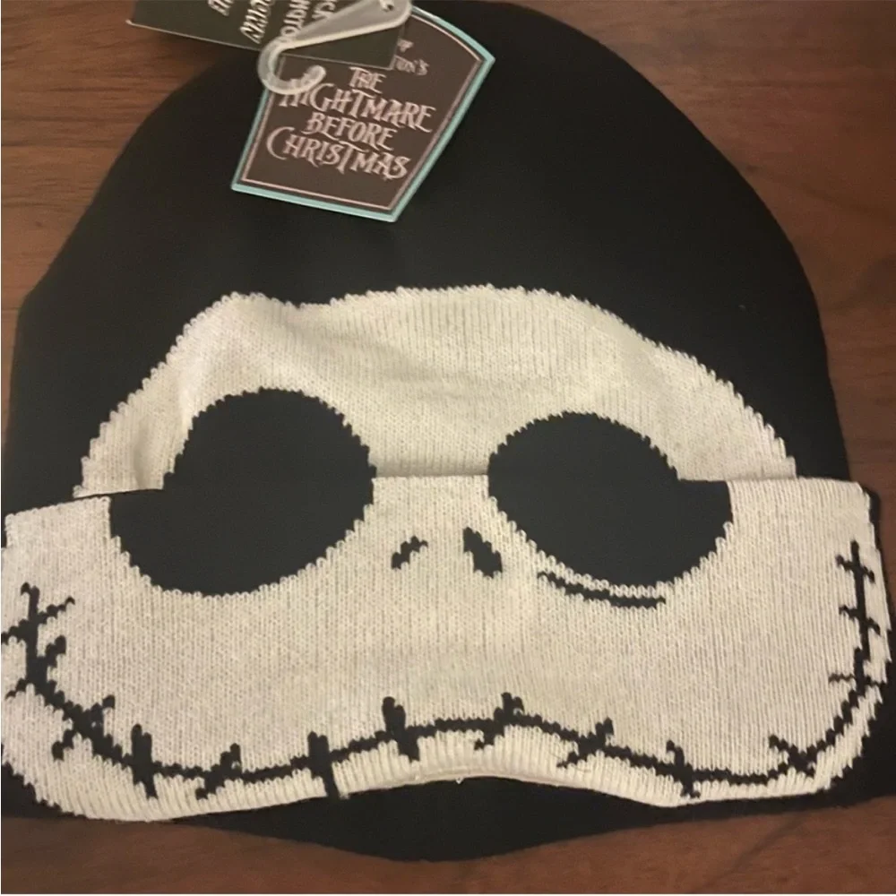 New w/tags Jack skeleton beanie Halloween winter hat Nightmare Before Christmas - Picture 4 of 7